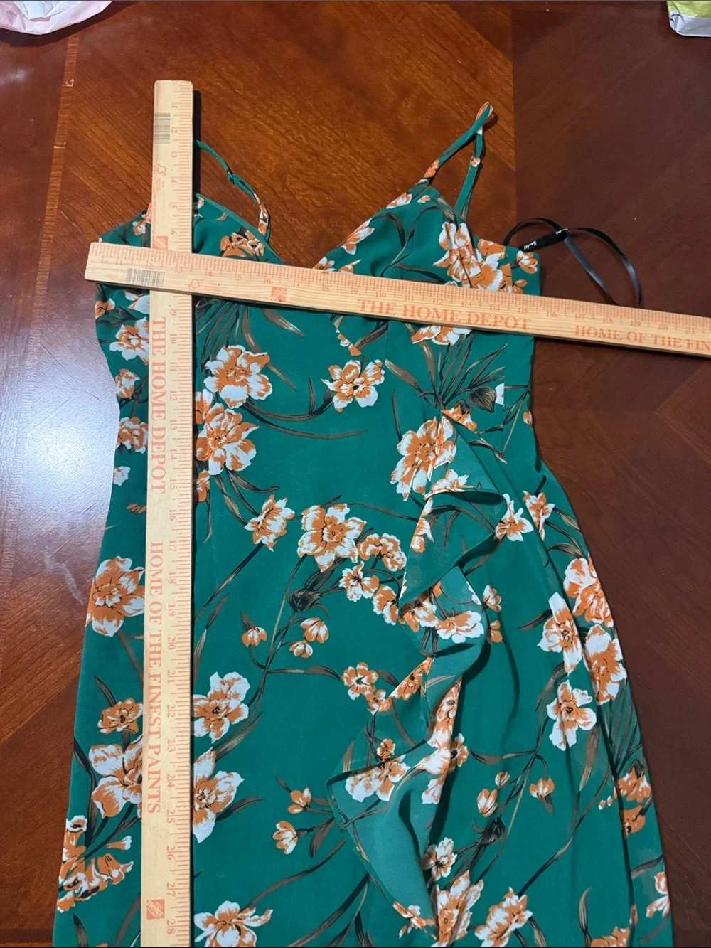 Bardot revolve malika Green Floral Slip midi faux wrap Dress Bloom Print Sz S
